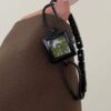 Minimalist Style Black and Green Square Face Bracelet Watch