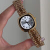 Minimalist Style Square Face Gold Bracelet Ladies Watch