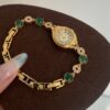 Vintage Gold Oval Small Face Bracelet Watch for Women