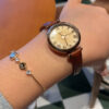 Vintage Style Brown Round Leather Women's Watch