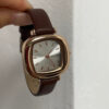 Women's Square Face Brown/Black/White Leather Watch