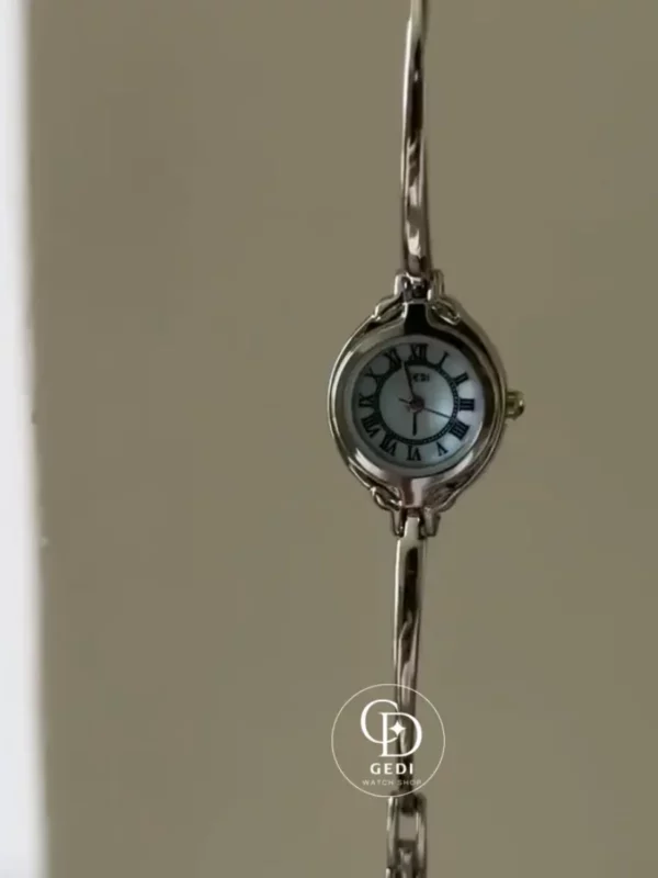 Silver Watch for Petite Wrist Vintage Roman Numeral Women's Watch