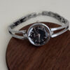 Minimalist Black/White Round Face Silver Bracelet Watch