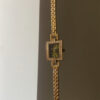 Vintage Style Emerald Green Square Face Glod Bracelet Watch