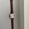 Women's Square Face Brown/Black/White Leather Watch