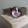 Pink/Purple Round Face Silver Bracelet Ladies Watch