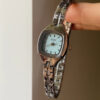 Minimalist Blue Square Face Watch for Women