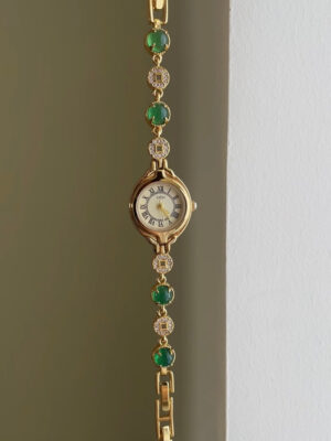 Vintage Gold Oval Small Face Bracelet Watch for Women