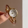Elegant Bangle Watch with Black & Gold Strap Choices