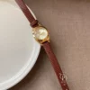 Ladies Brown Leather Watch Gold Watches for Women
