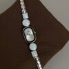 Chic Rose Gold/Blue Oval Face Gold/Silver Bracelet Watch