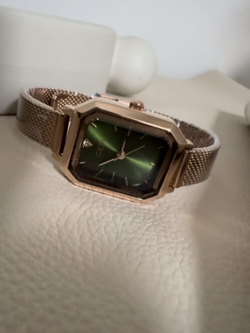 Dainty Green Small Square Face Women’s Watch