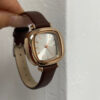 Women's Square Face Brown/Black/White Leather Watch
