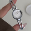 Minimalist Black/White Round Face Silver Bracelet Watch