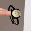 Elegant Bangle Watch with Black & Gold Strap Choices