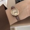 Vintage Style Square Face Brown Leather Women's Watch