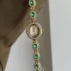 Vintage Zircon Small Oval Face Gold Bracelet Watch