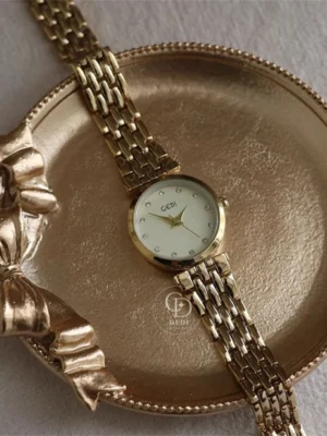 Chic Style Gold/Silver Round Bracelet Ladies Watch