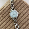 Chic Blue Round Face Silver Bracelet Watch for Women