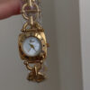 Chic Black/White Square Face Gold Bracelet Watch