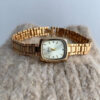 Classic Gold Square Face Bracelet Watch For Women