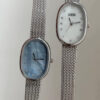 Minimalist Mother of Pearl Oval Face Bracelet Watch