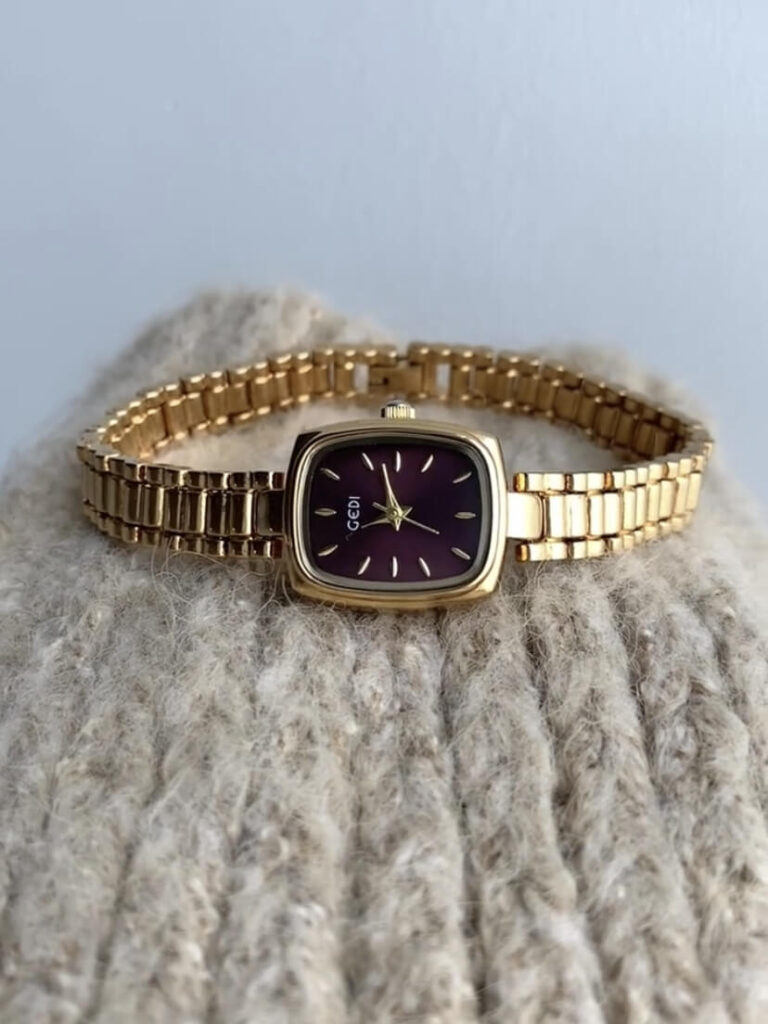 Classic Gold Brown Square Face Women’s Watch