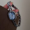 Dainty Blue Mother of Pearl Face Silver Bracelet Watch