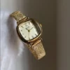 Minimalist Gold Dial Ladies Watch Golden Mesh Bracelet Watch for Women