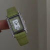 Classic Blue/Green Rectangle Genuine Leather Ladies Watch