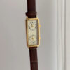 Minimalist Black/Brown Rectangle Face Leather Watch