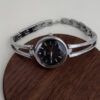 Minimalist Black/White Round Face Silver Bracelet Watch