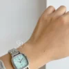 Mint Green Color Square Face Silver Bracelet Watch