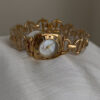 Chic Black/White Square Face Gold Bracelet Watch
