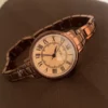 Chic Brown Roman Numeral Ladies Watch Classic Big Round Face Watch for Women