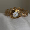 Chic Black/White Square Face Gold Bracelet Watch