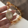 Handmade Natural Stone Yellow Crystal Watch for Women