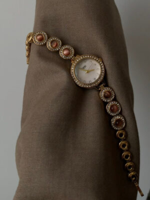 Vintage Style Natural Cat's Eye Stone Bracelet Watch