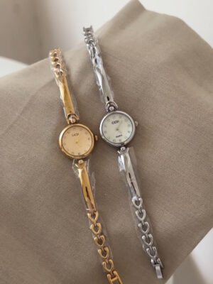 Dainty Round Face Gold/Silver Bracelet Women's Watch