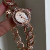 Dainty Rose Gold Round Face Watch for Women