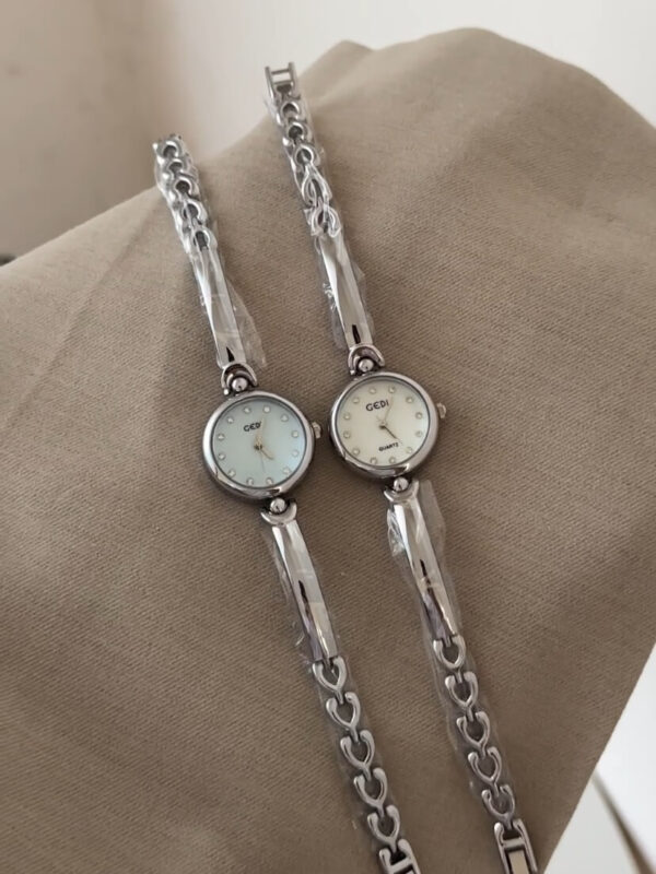 Dainty Round Face Gold/Silver Bracelet Women's Watch