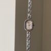 Dainty Mother of Pearl Oval Face Silver Bracelet Watch
