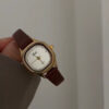 Classic Style Square Face Black/Brown Leather Women‘s Watch
