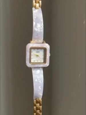 Dainty Purple Bracelet Watch for Women Square Face Purple Acrylic watch