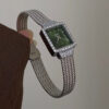 Vintage Style Emerald Green Square Face Bracelet Watch