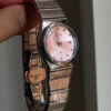 Pink/Purple Round Face Silver Bracelet Ladies Watch