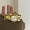 Chic Style Gold Emerald Green Oval Bracelet Ladies Watch