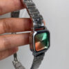 Cool Gradient Color Square Face Silver Bracelet Watch