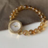 Handmade Natural Stone Yellow Crystal Watch for Women