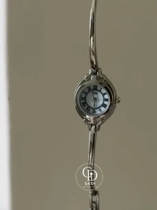 Silver Watch for Petite Wrist Vintage Roman Numeral Women's Watch